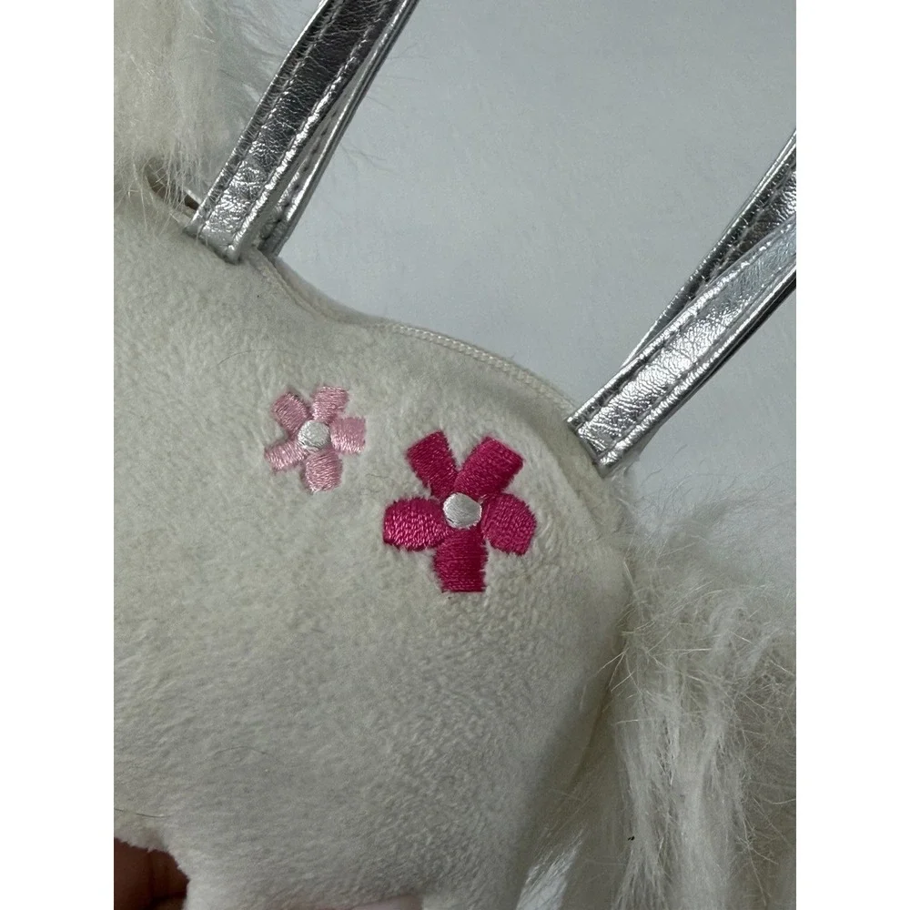 Gymboree UNICORN plush Purse Bag 2010 RARE Embroidered Flower Sliver Paws